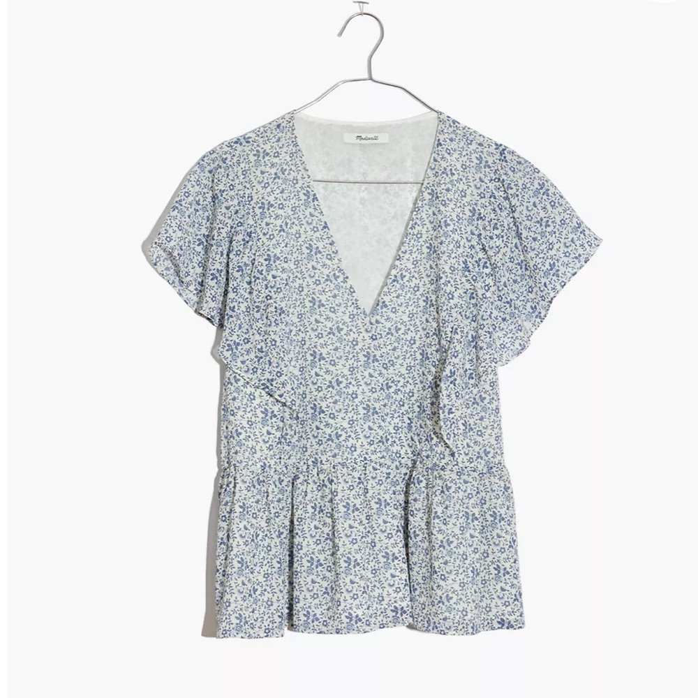 Madewell ruffle sleeve blouse